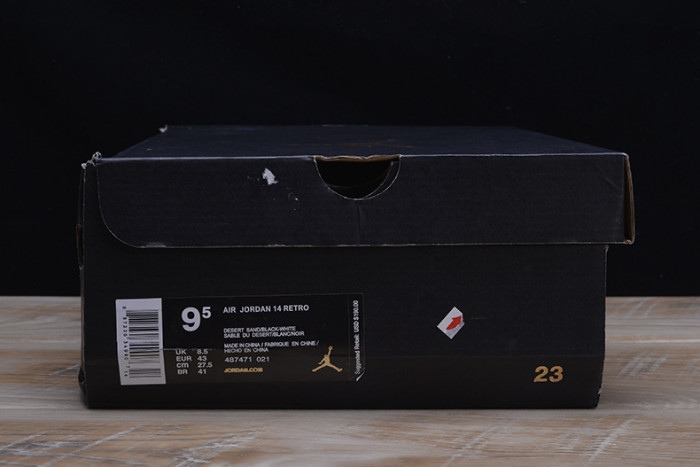AIR JORDAN 14 RETRO "DESERT SAND" black/ white 487471-021