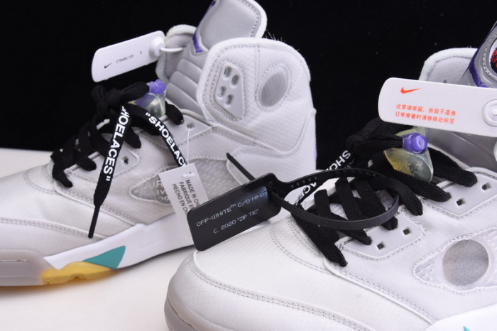 OFW Air Jordan 5 white green purple CT8480-105