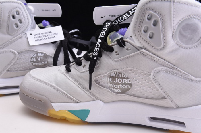 OFW Air Jordan 5 white green purple CT8480-105