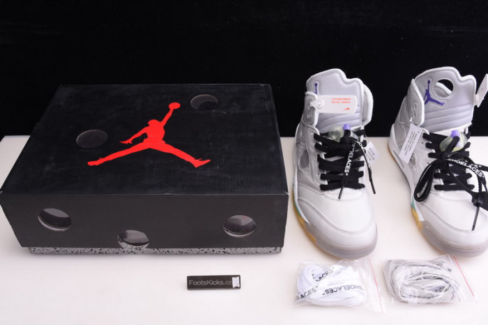 OFW Air Jordan 5 white green purple CT8480-105