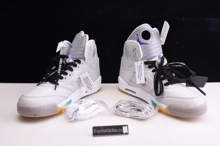 OFW Air Jordan 5 white green purple CT8480-105
