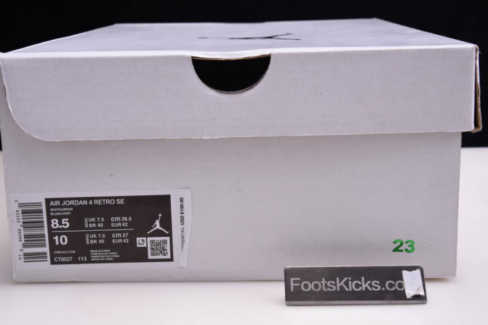 Air Jordan 4 Retro “Pure Money” white green CT8527-113