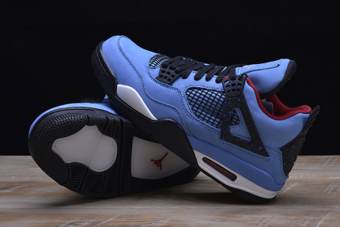 Travis Scott x Air Jordan 4 “Houston Oilers” University Blue 308497-406