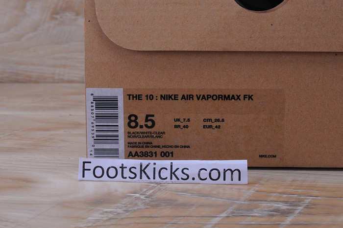 Nike The 10: OFW X Air Vapormax FK " AA3831-001